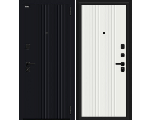 Дверь входная металлическая «Граффити-32/32» Total Black/Super White