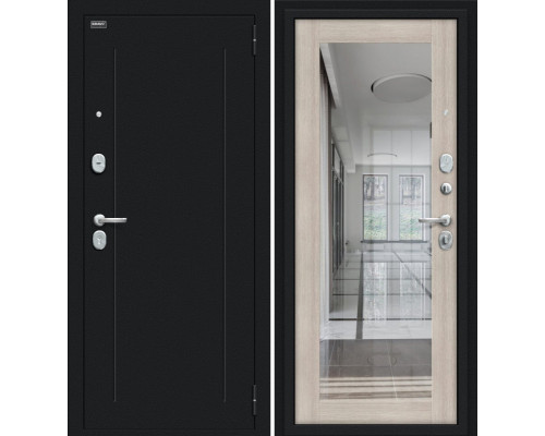 Дверь входная металлическая «Флэш 119.Б15» Букле черное/Cappuccino Veralinga