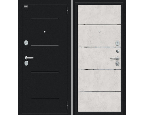 Дверь входная металлическая «Лайн» Букле черное/Look Art