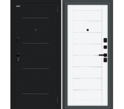 Дверь входная металлическая «Техно/SBlack» Старк антрацит/White Silk