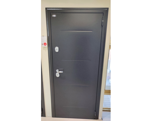 Дверь входная металлическая «Thermo Лайн» Букле черное/Cappuccino Veralinga