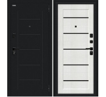 Дверь входная металлическая «Борн/SBlack» Букле черное/Bianco Melinga