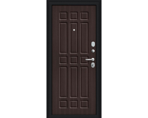 Дверь входная металлическая «Мило 104.52» Букле черное/Wenge Veralinga