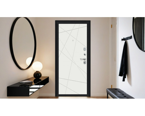 Дверь входная металлическая «Граффити-5» Букле черное/Super White