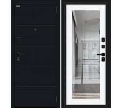 Дверь входная металлическая «Флэт/SBlack» Shell/White Silk