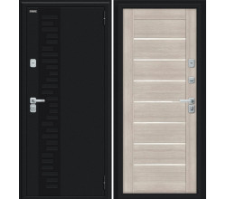 Дверь входная металлическая «Thermo-2 Техно Декор-2» Букле черное/Cappuccino Veralinga