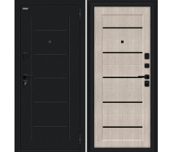 Дверь входная металлическая «Борн/SBlack» Букле черное/Cappuccino Melinga