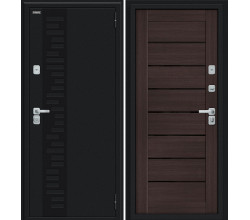 Дверь входная металлическая «Thermo-2 Техно Декор-2» Букле черное/Wenge Veralinga