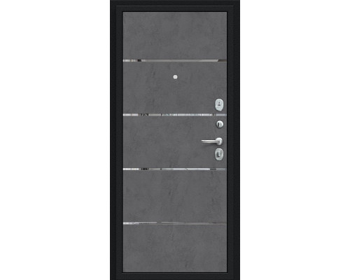 Дверь входная металлическая «Лайн» Букле черное/Slate Art