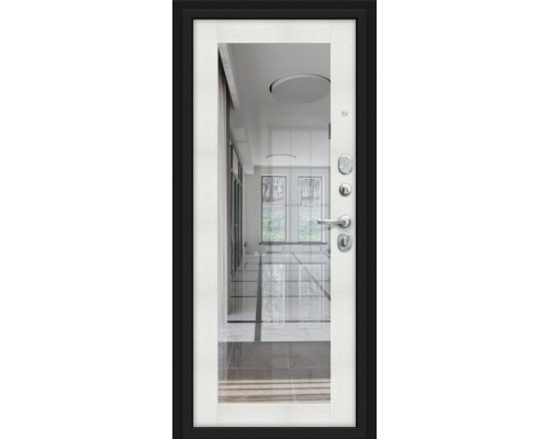 Дверь входная металлическая «Флэш 119.Б15» Букле черное/Bianco Veralinga