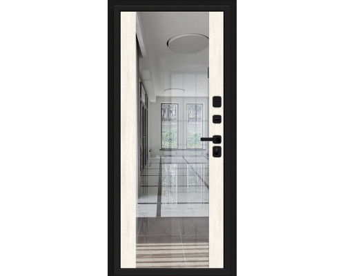 Дверь входная металлическая «Лайнер-3» Total Black/Nordic Oak