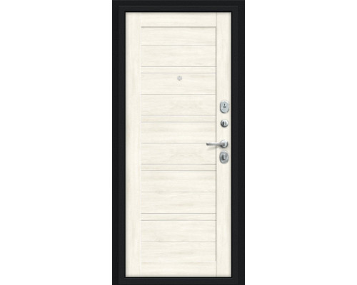 Дверь входная металлическая «Сити Kale» Букле черное/Nordic Oak