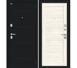 Дверь входная металлическая «Сити Kale» Букле черное/Nordic Oak