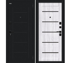 Дверь входная металлическая «Борн/SBlack» Букле черное/Riviera Ice