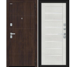 Дверь входная металлическая «Прайм/BChrome» Almon/Bianco Melinga