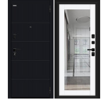 Дверь входная металлическая «Флэт/SBlack» Shell/White Silk