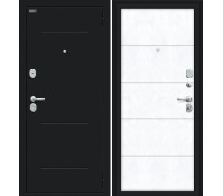 Дверь входная металлическая «Граффити-1» Букле черное/Snow Art