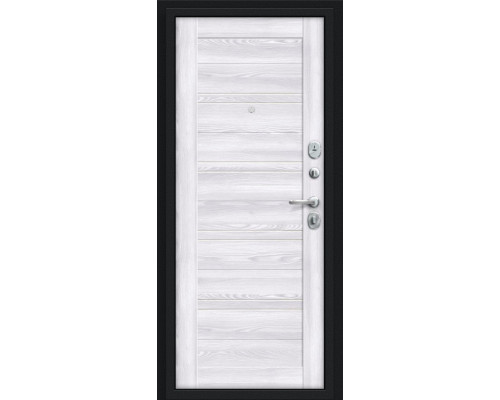 Дверь входная металлическая «Сити Kale» Букле черное/Riviera Ice