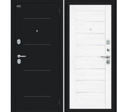 Дверь входная металлическая «Техно» Букле черное/Snow Melinga