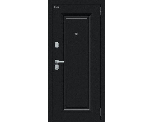 Дверь входная металлическая «Мило МФ/BChrome» Букле черное/Wenge MelingaMelinga