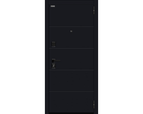 Дверь входная металлическая «Прайд» Total Black/Snow Melinga