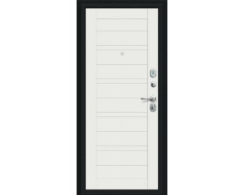 Дверь входная металлическая «Сити Kale» Букле черное/Off-white