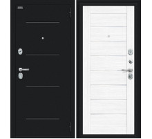 Дверь входная металлическая «Техно» Букле черное/Snow Melinga