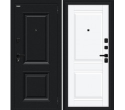 Дверь входная металлическая «Некст МФ/SBlack» Букле черное/White Silk