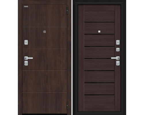 Дверь входная металлическая «Прайм/BChrome» Almon/Wenge Melinga