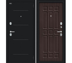 Дверь входная металлическая «Мило 104.52» Букле черное/Wenge Veralinga