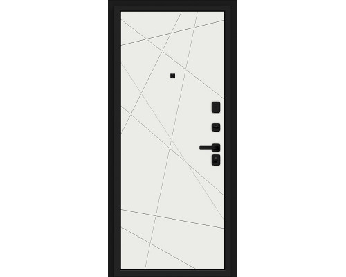 Дверь входная металлическая «Кьюб» (RBE) Total Black/Super White