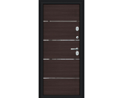 Дверь входная металлическая «Thermo Лайн» Букле черное/Wenge Veralinga