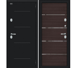 Дверь входная металлическая «Thermo Лайн» Букле черное/Wenge Veralinga