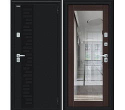 Дверь входная металлическая «Thermo-2 Флэш Декор-2» Букле черное/Wenge Veralinga