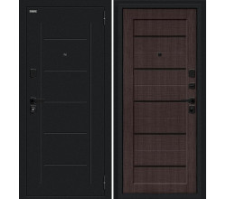 Дверь входная металлическая «Борн/SBlack» Букле черное/Wenge Melinga