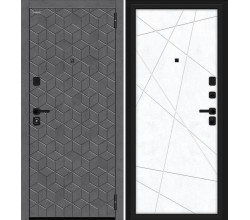 Дверь входная металлическая «Кьюб/SBlack» Slate Art/Snow Art