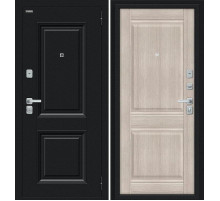 Дверь входная металлическая «Некст МФ/BChrome» Букле черное/Cappuccino Melinga