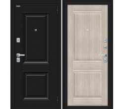 Дверь входная металлическая «Некст МФ/BChrome» Букле черное/Cappuccino Melinga