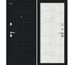 Дверь входная металлическая «Проф» Букле черное/Bianco Veralinga