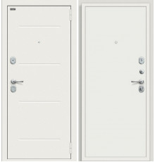 Дверь входная металлическая «Аура Kale» Off-white R/Шагрень белая