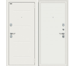 Дверь входная металлическая «Аура Kale» Off-white R/Шагрень белая