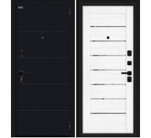 Дверь входная металлическая «Прайд» Total Black/Snow Melinga