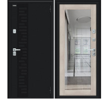 Дверь входная металлическая «Thermo-2 Флэш Декор-2» Букле черное/Cappuccino Veralinga