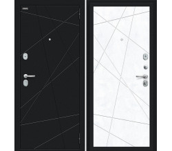 Дверь входная металлическая «Граффити-5» Букле черное/Snow Art