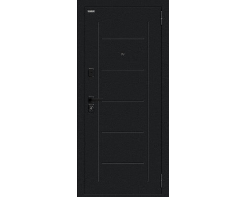 Дверь входная металлическая «Борн/SBlack» Букле черное/Wenge Melinga