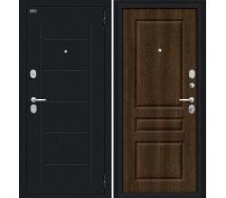 Дверь входная металлическая «Пик 117.С14» Букле черное/Dark Barnwood