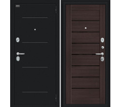 Дверь входная металлическая «Техно» Букле черное/Wenge Veralinga