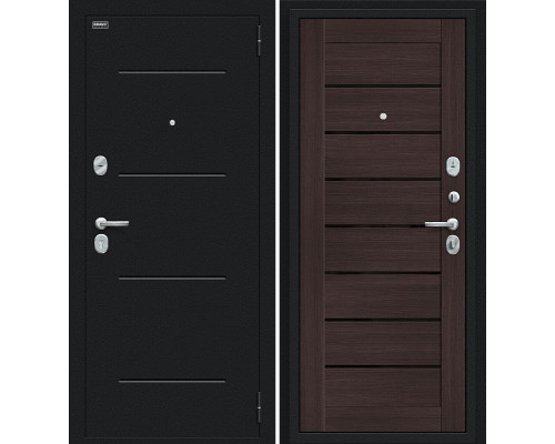Дверь входная металлическая «Техно» Букле черное/Wenge Veralinga