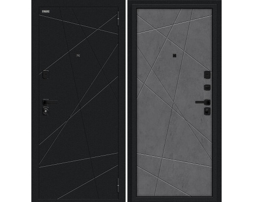 Дверь входная металлическая «Граффити-5/SBlack» Букле черное/Slate Art