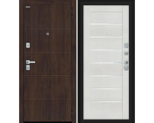 Дверь входная металлическая «Прайм/BChrome» Almon/Bianco Melinga